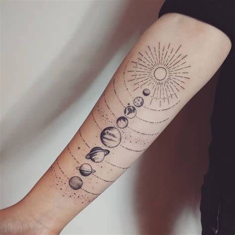 Solar System Tattoo Minimalist Marth Fair