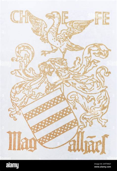 Coat Of Arms Of Ferdinand Magellan From The Flag Of His Ship Medieval