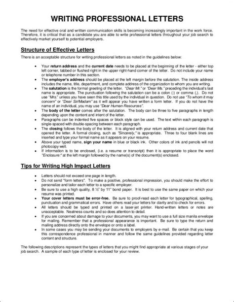 Free 5 Professional Letter And Email Writing Guidelines With Samples
