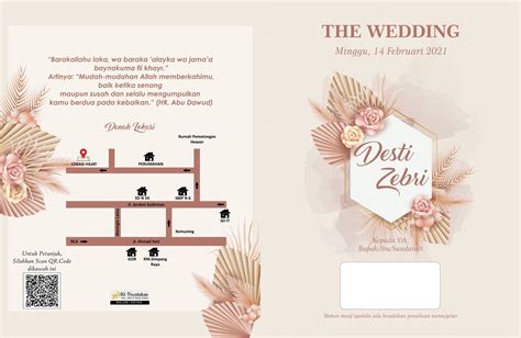 Gratis Template Desain Undangan Pernikahan Tema Floral With Brown Soft