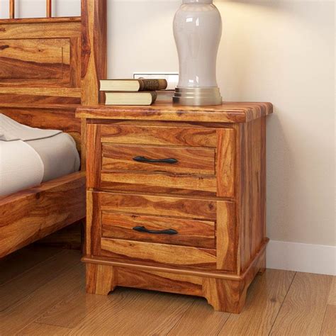 Colonial Rail Top Solid Wood Nightstand With Drawer Wood Nightstand