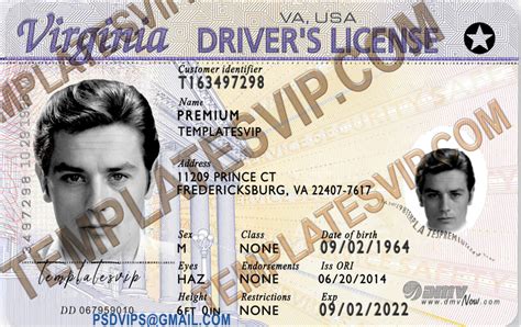 Virginia Va Drivers License Psd Template Download 2023 Templates