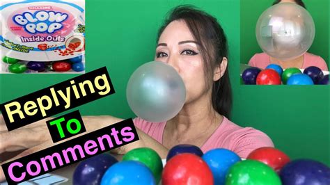 Asmr Chewing Charms Blow Pop “inside Out”🫐🍒bubble Gum Blowing Bubbles Replying To Comments” 먹방 껌
