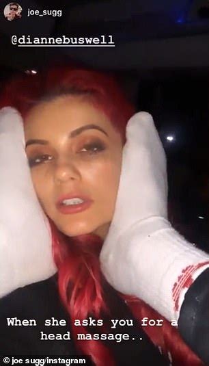 Strictlys Joe Sugg Gives Girlfriend Dianne Buswell A Head Massage With His Feet During Tour