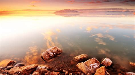 Wallpaper Sunlight Landscape Sea Lake Water Rock Nature