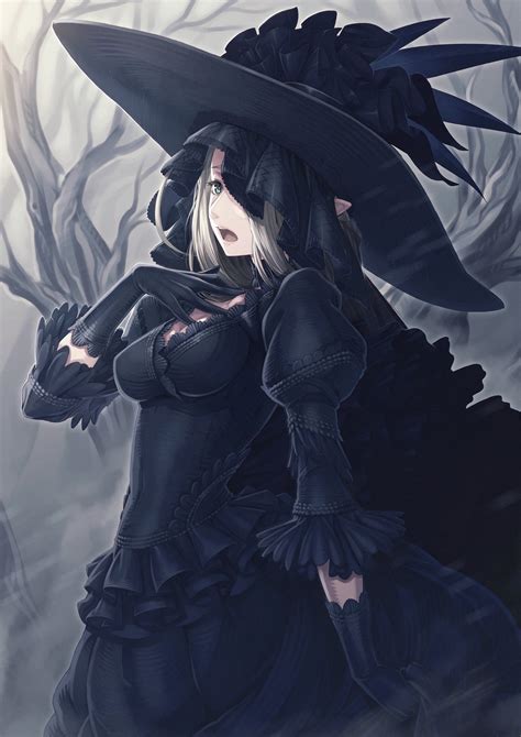 1920x1080 Resolution Gray Haired Female Anime Character With Black Dress Fantasy Art Hd