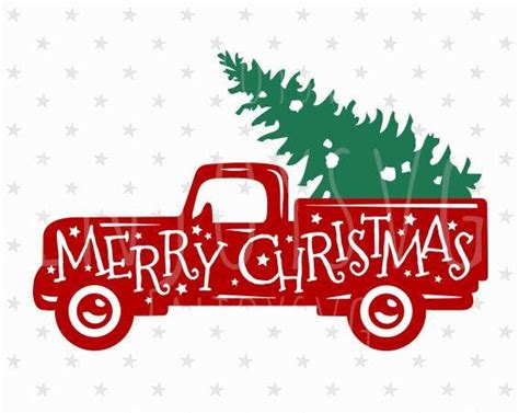 Merry Christmas Red Truck Svg Christmas Truck Svg Vintage Merry