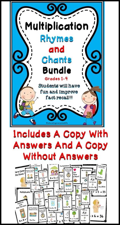 Math Rhymes For Multiplication