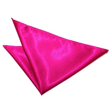 Plain Hot Pink Satin Handkerchief Pocket Square