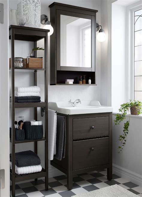 Shop ikea instore or online! A small traditional bathroom with HEMNES washstand, shelf ...