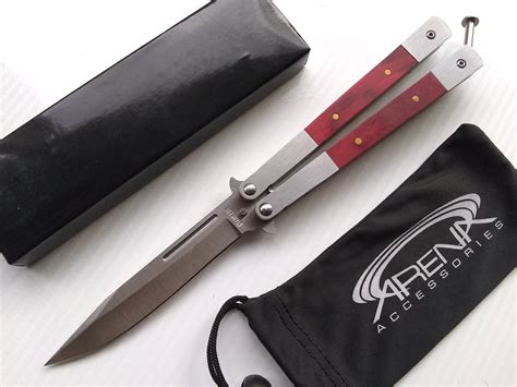 Gentlemans Cherry Wood Butterfly Balisong Knife With Pocket