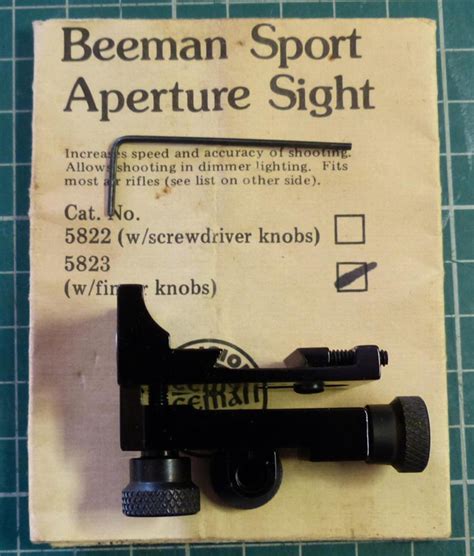Beeman Williams Rear Peep Sight Sights Telescopic Diopter