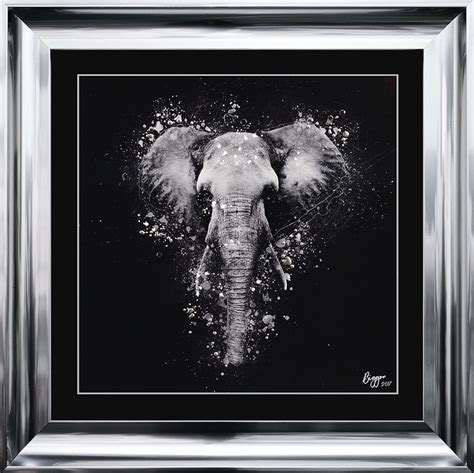Framed Art Print Elephant Choice Of Frame Colours