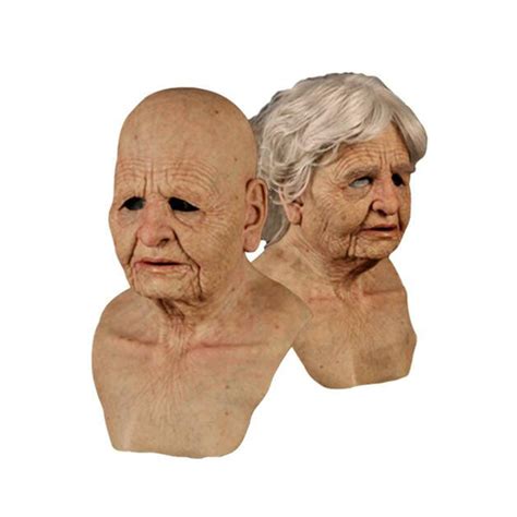 New Silicone Female Face Mask Old Woman Latex Mask Party Fancy Dress