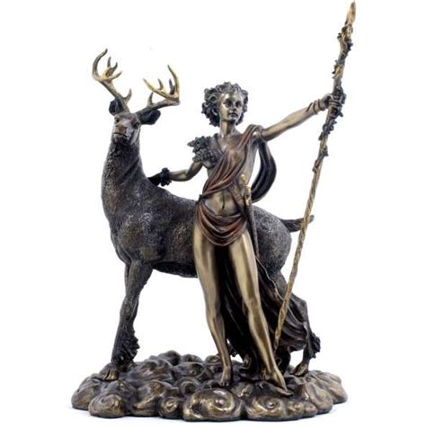 Diana Artemis Greek Goddess Of The Hunt Statue With Deer Horned God