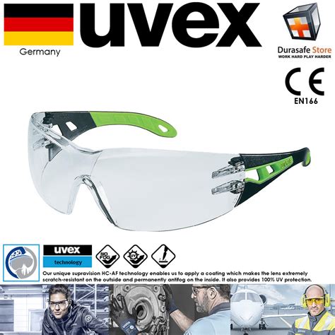 uvex 9192225 pheos safety glasses black green frame clear supravision hc af len thailand best