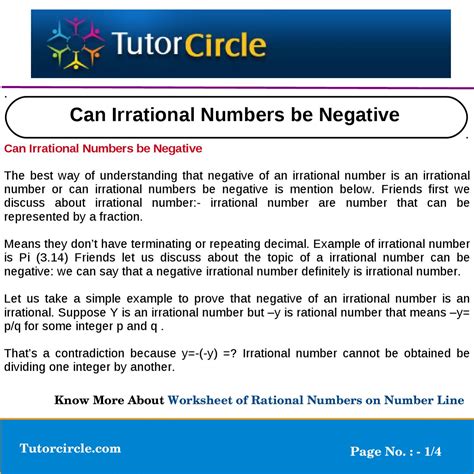 Can Irrational Numbers be Negative by tutorcircle team - Issuu