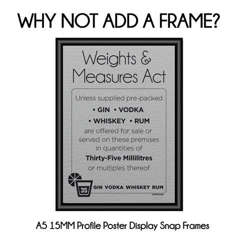 35ml Weights And Measures Act Spirit Measures Bar Notice