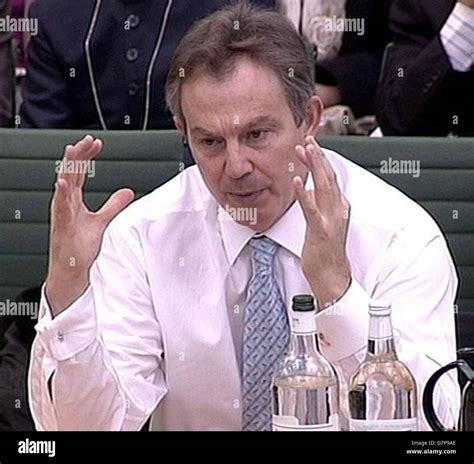 britain s prime minister tony blair giving evidence to the house of commons liaison committee
