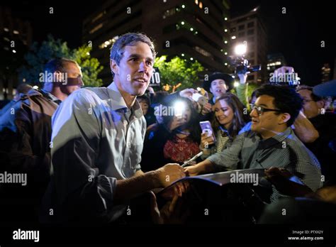 Former Texas Congressman Beto Orourke Of El Paso Signs An Autograph