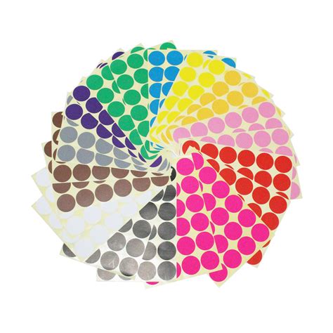Ljy 32mm Round Dot Stickers Color Coding Labels 12 Different Assorted