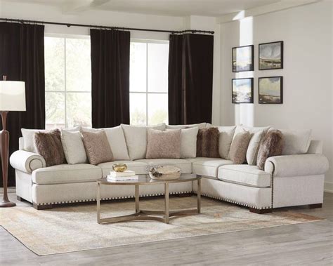 Sleek and low to the ground to give your area more space even with such a large footprint. Costco | Fabric sectional, Beige sectional living room ...