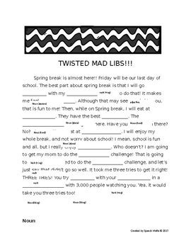 Maybe you would like to learn more about one of these? Spring break/summer mad libs by Speech Mafia | Teachers ...