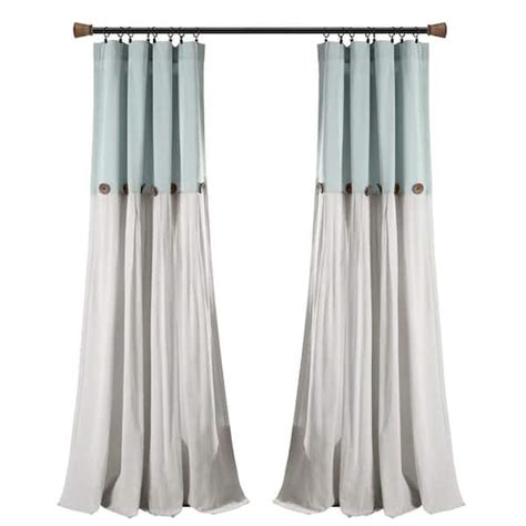 Bluewhite Linen Rod Pocket Room Darkening Curtain 40 In W X 108 In