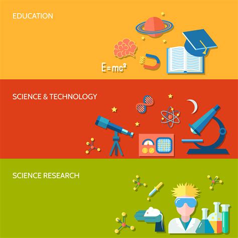 Science And Research Banner 438419 Vector Art At Vecteezy