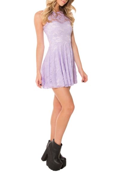 Fresh Candy Color Plain Lace Sleeveless Babydoll Dress