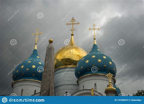 Domes Of Churches In Trinity Lavra Of St Sergius Monastery In Sergiyev
