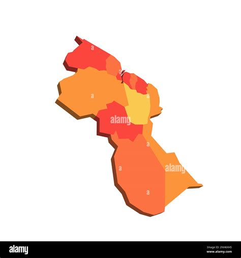 Guyana Political Map Of Administrative Divisions Regions 3d Map In