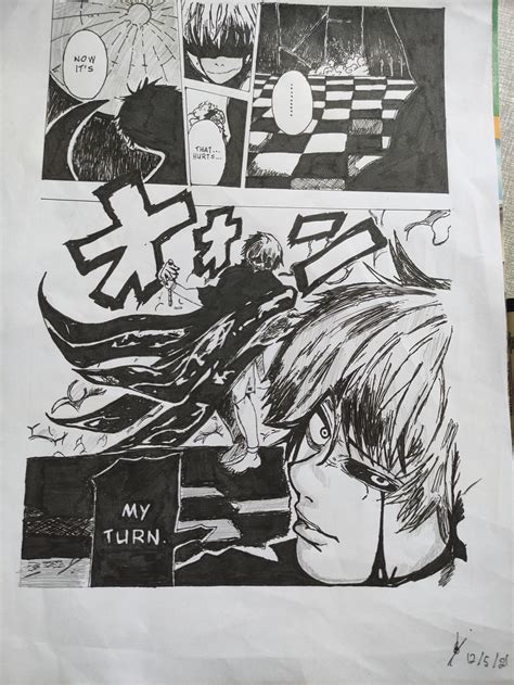 kaneki vs jason manga scene drawing r tokyoghoul