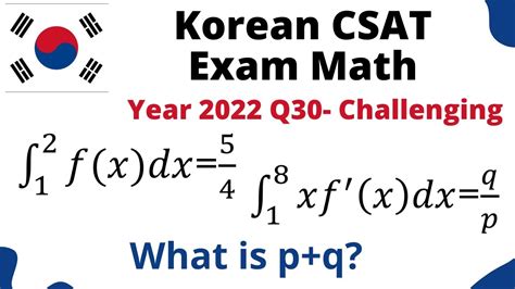 2022 Korean Sat Math Csat Suneung Solving An Integration By Parts