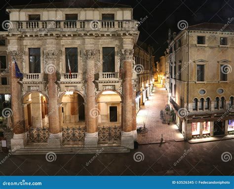 Night Vision Of The Main Square Of Vicenza Called Piazza Dei Signori