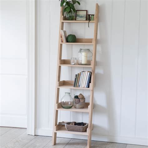 Solid Oak Ladder Shelf Grace And Grey