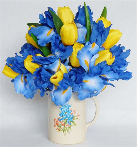 First Class Blue And Yellow Artificial Flowers Garden In Balcony