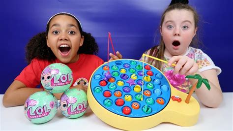 Lets Go Fishing Game Toy Challenge Lol Surprise Dolls Youtube