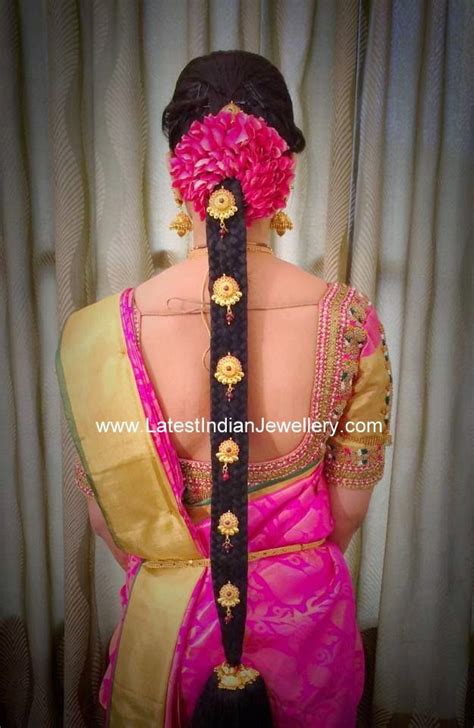 Here are beautiful indian wedding bridal hairstyles. Gold Jada Billa Designs - Latest Indian Jewellery Designs