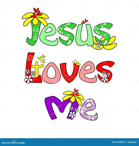 Jesus Loves Me Stock Vector Image 67190041
