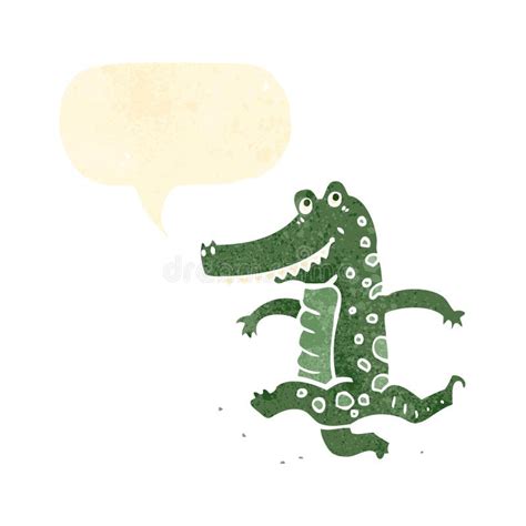 Retro Cartoon Dancing Crocodile Stock Vector Illustration Of Bubble