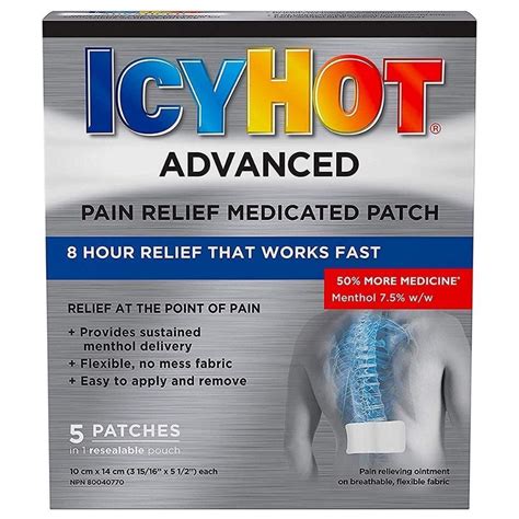 Icy Hot Advanced Pain Relief Medicated 5 Patches Care And Shop