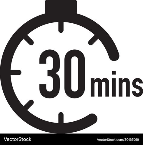 30 Minutes Timer Stopwatch Or Countdown Icon Time Vector Image