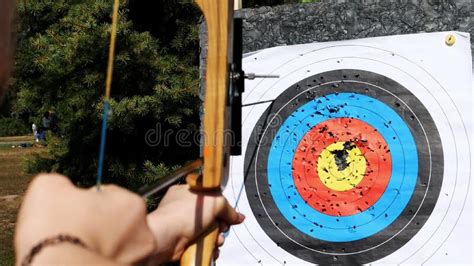 An Outdoor Target For Shooting With A Bow And Arrows For Archery