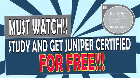 After being certified, you are good for three. Get Juniper certified FOR FREE! - YouTube