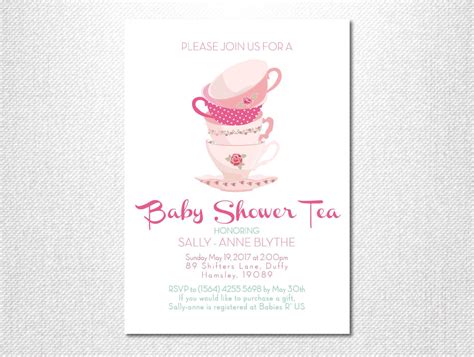 Baby Shower Tea Tea Party Baby Shower Invites Tea Party Tea Party