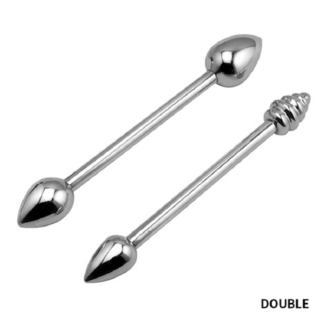 Metal Replaceable Double Dildo Penetration Anal Beads Butt Plug Basic