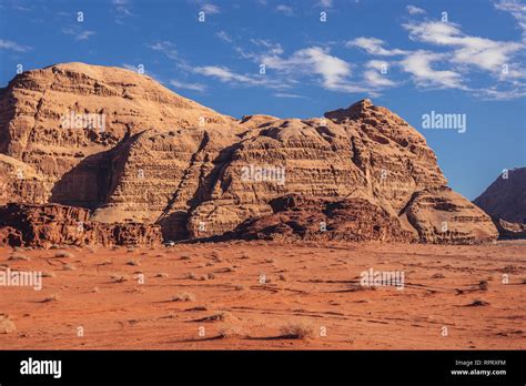 Landscape Of Wadi Rum Valley Also Called Valley Of The Moon In Jordan