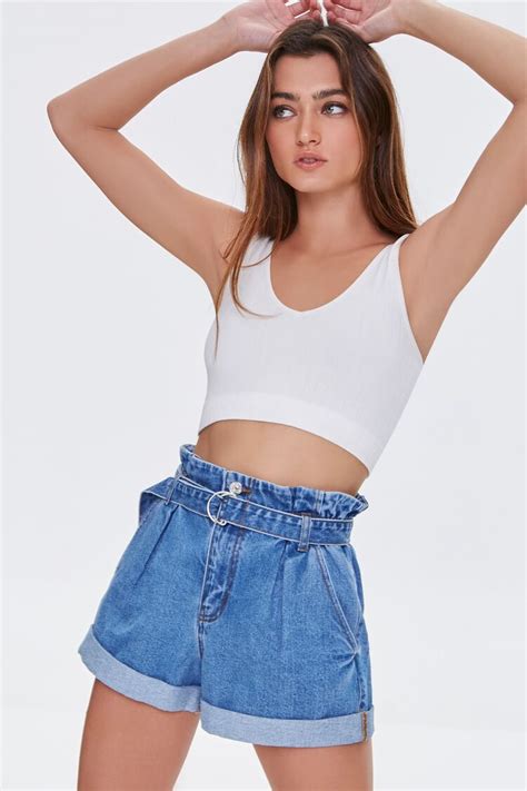 Denim Paperbag Shorts