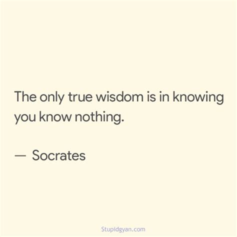 The Only True Wisdom Is In Knowing You Know Nothing Stupidgyan